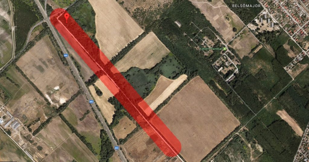 A bejelentés képeit a piros sáv vonalában készültek. / Fotó: Google Maps