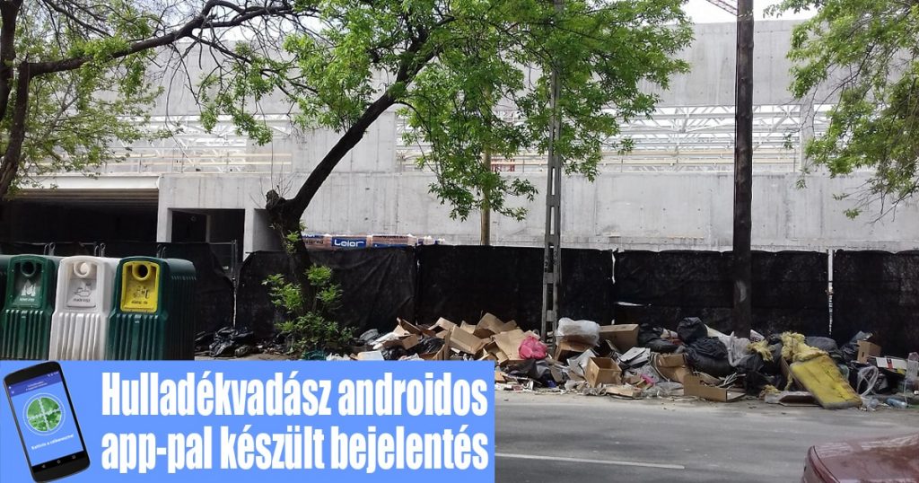 Orczy-park mellett a szelektív hulladékgyűjtőknél kialakult kaotikus állapotok. / Fotó: hulladekvadasz.hu