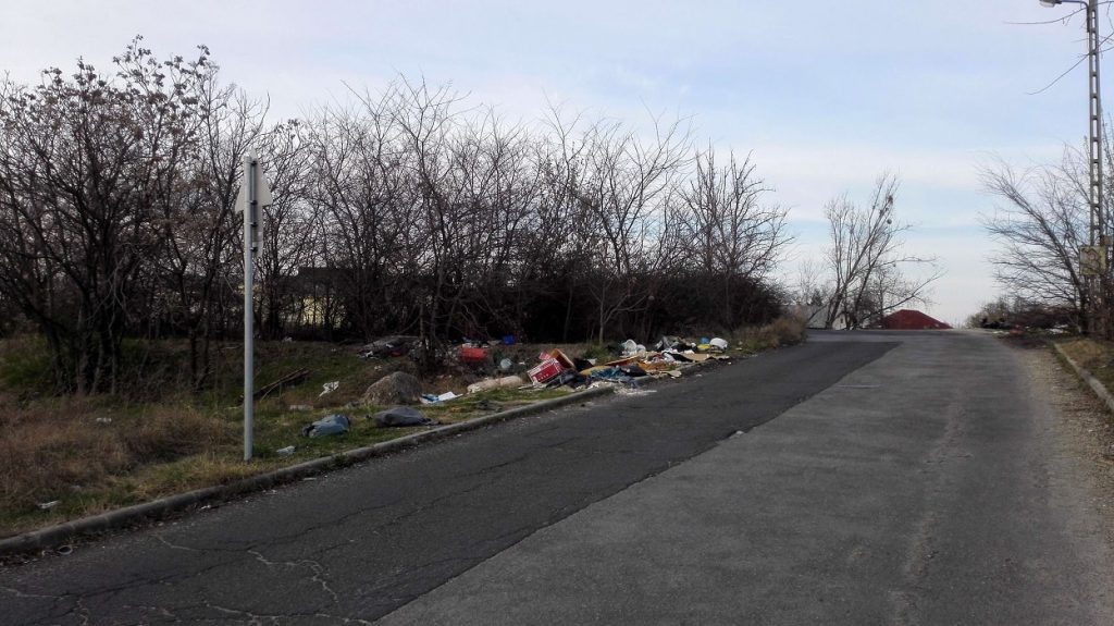 Az út mentén folyamatos az illegális hulladéklerakás. / Fotó: hulladekvadasz.hu