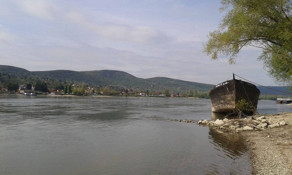 A hajóroncsok vadregényesebbé teszik a visegrádi Dunapartot. / Fotó: hulladekvadasz.hu
