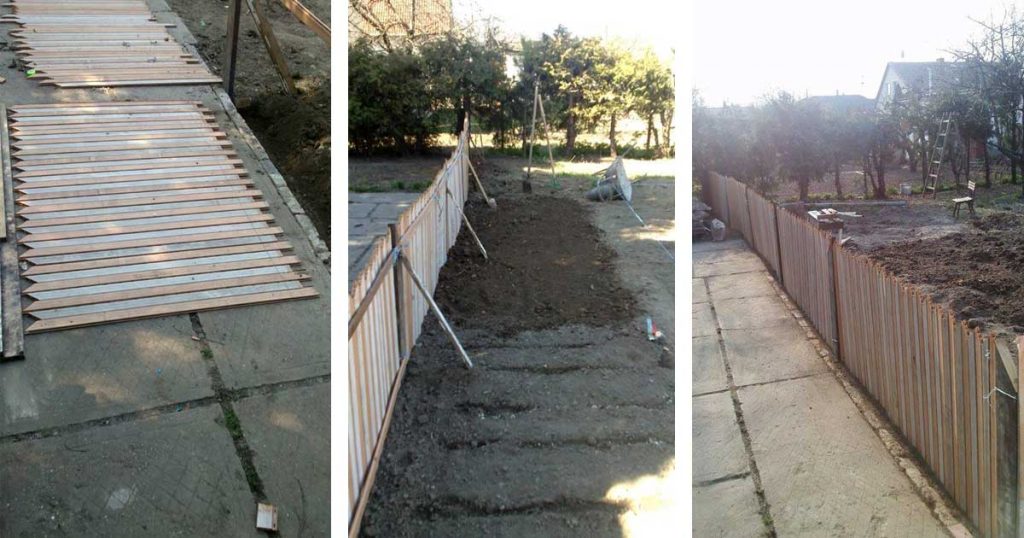 A kerítés paneljei és a már részben teljesen álló kerítés. / Fotó: hulladekvadasz.hu