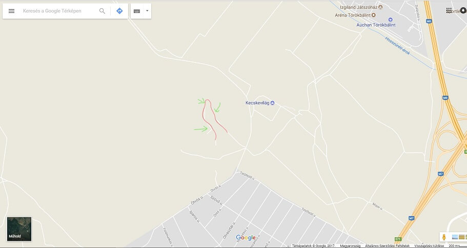 A bejelentő által megjelölt területen helyezkedik el a szemétdomb. / Fotó: Google Maps