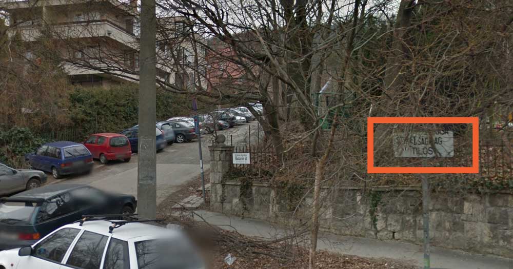 2012-es Google-utcaképen még a szemetelés tiltótábla is jól látható. / Fotó: Google Maps