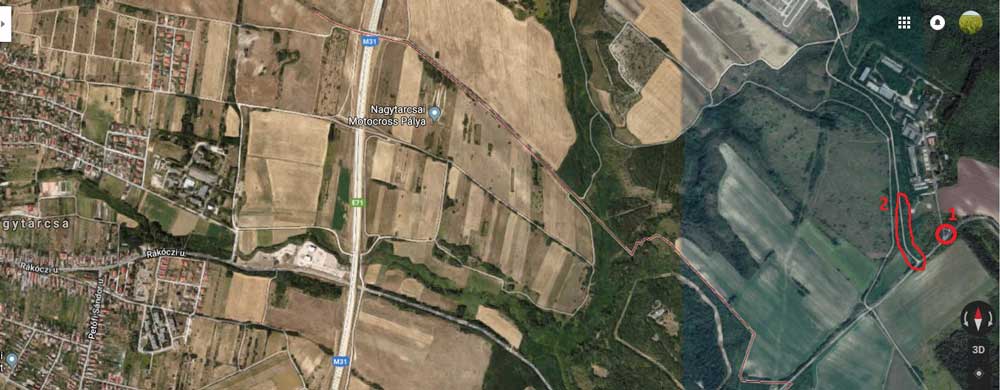 A bejelentő által jelölt szemetes helyszín a Google szerint Isaszeghez tartozik. / Fotó: Google Maps