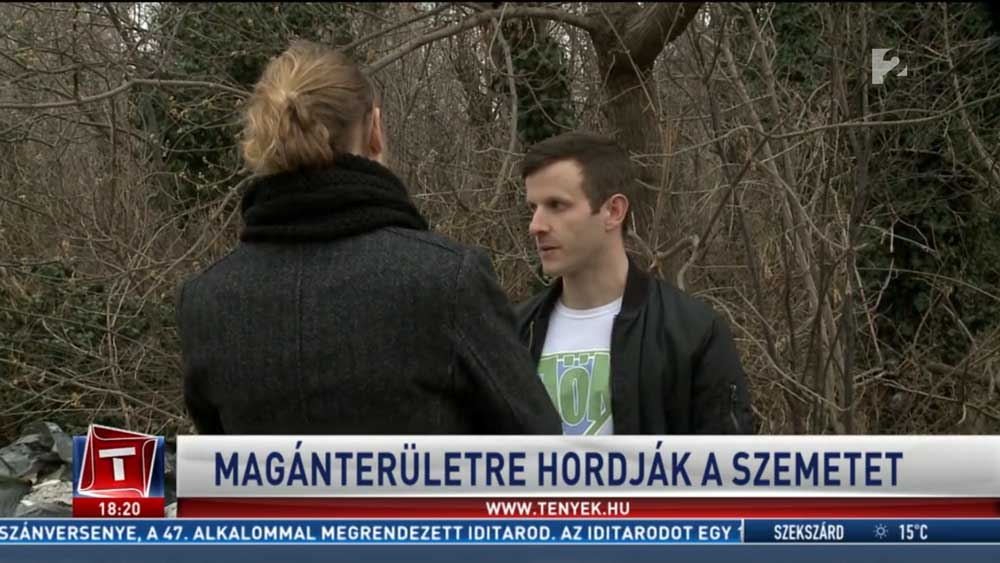 A Tv2 Tények stábjával hulladékvadászott a JÖN. / Fotó: tv2